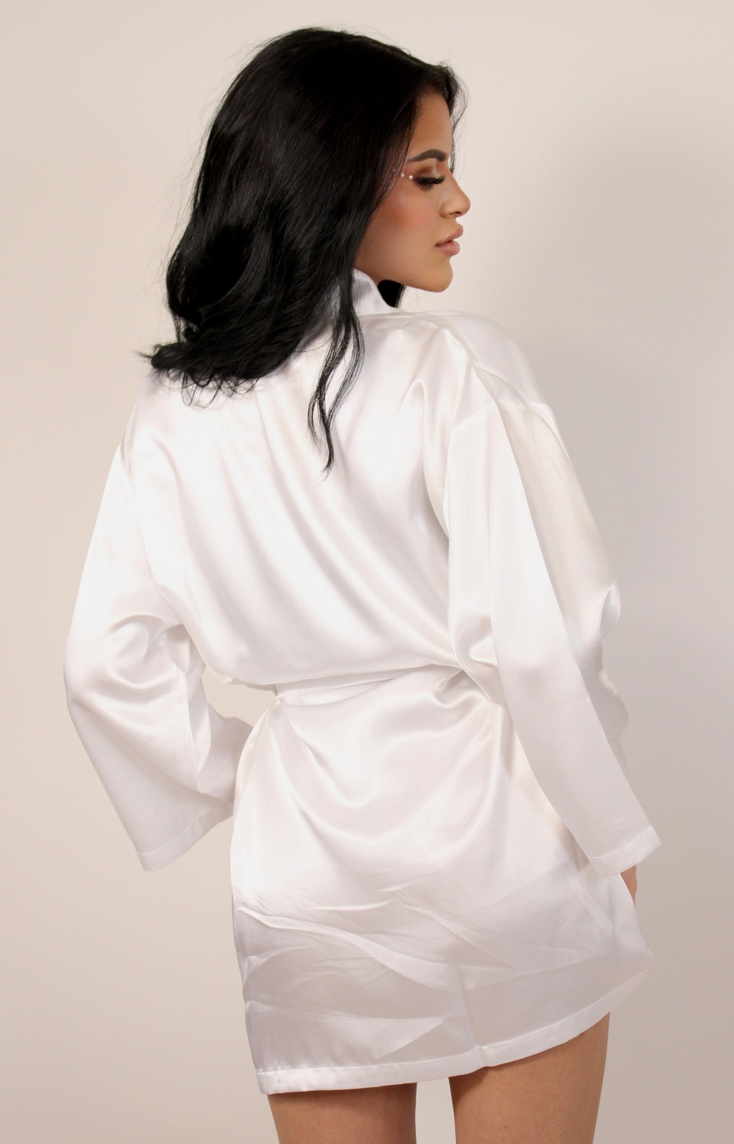 White satin robe